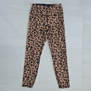 Leopard Print High-Waist Leggings - Tan/Black